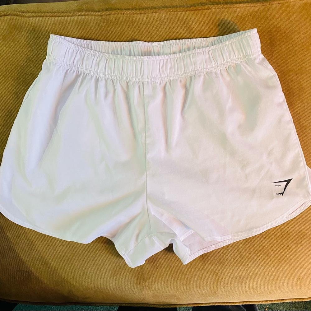white gymshark shorts